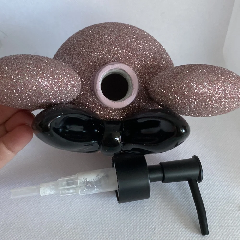 Disney Purple Glitter & Black Minnie Mouse Soap Dispenser & Toothbrush Holder